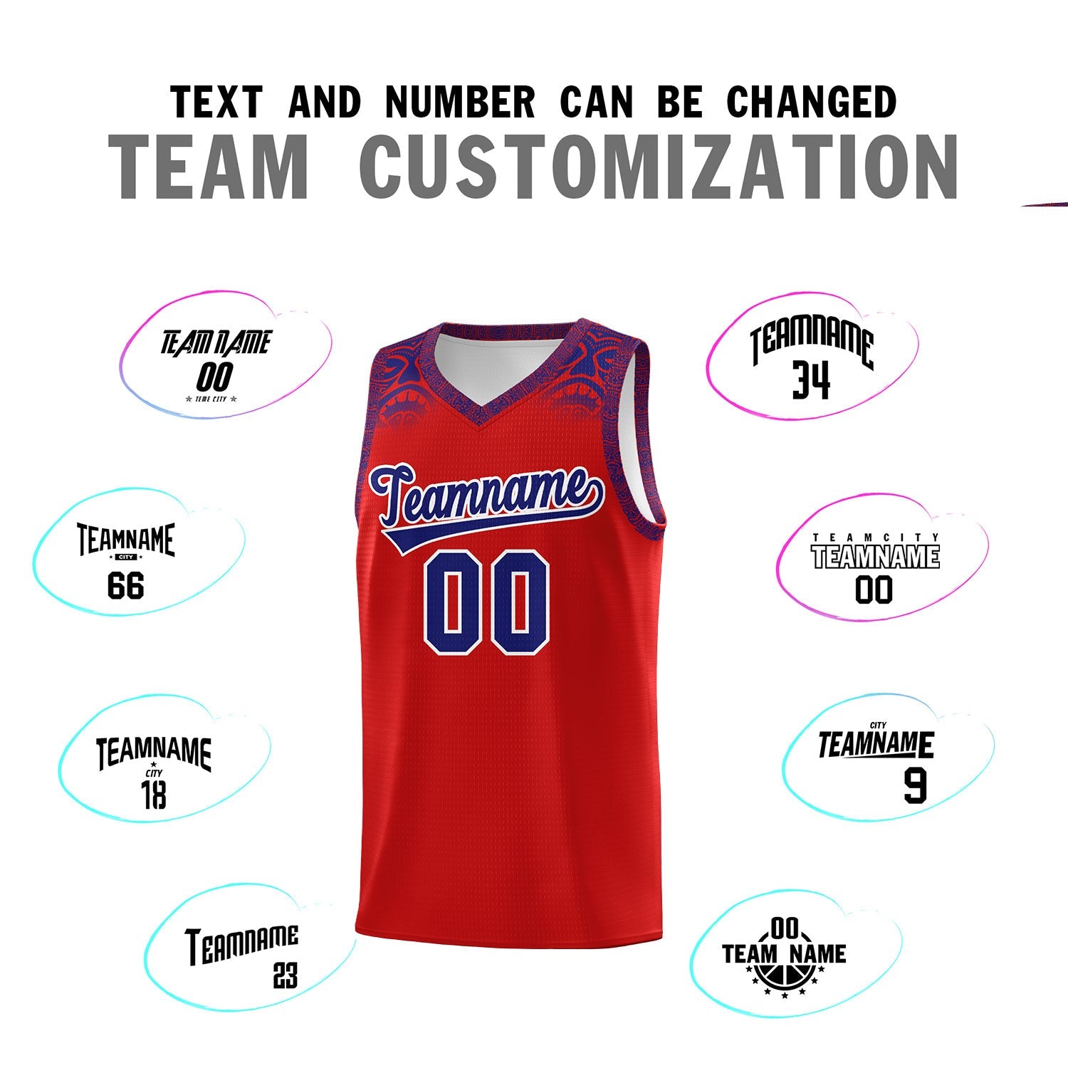 Custom Red Purple Personalized Indians Print Sets Sports Uniform Basketball Jersey