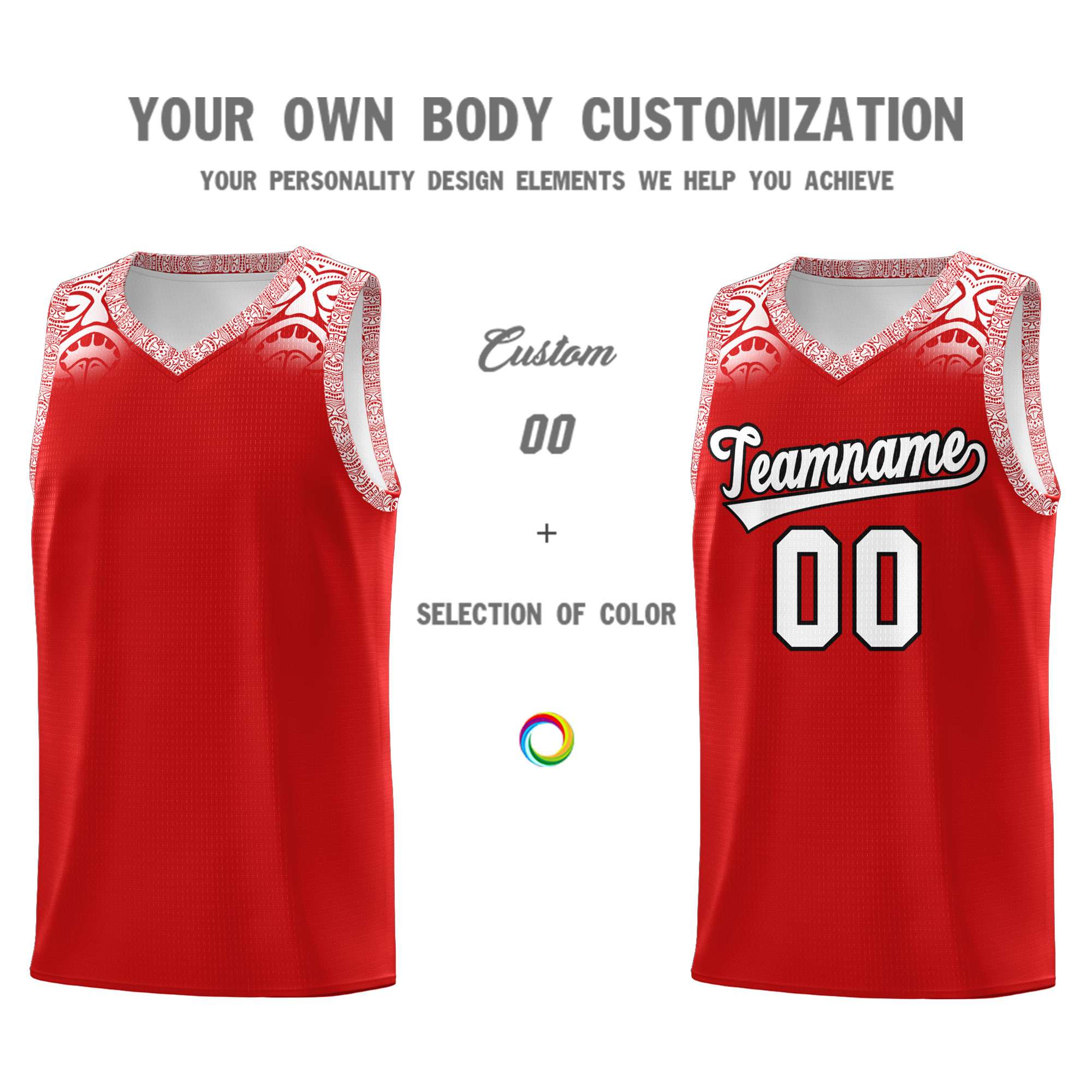 Custom Red White Personalized Indians Print Sets Sports Uniform Basketball Jersey