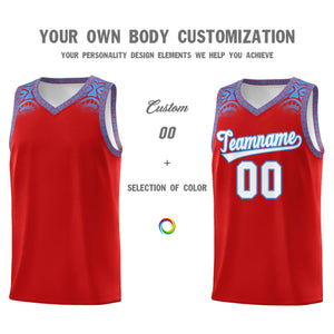 Custom Red Powder Blue Personalized Indians Print Sets Sports Uniform Basketball Jersey