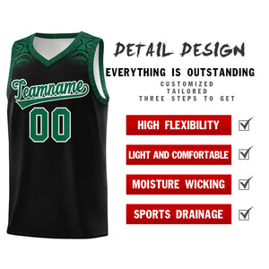 Custom Black Kelly Green Personalized Indians Print Sets Sports Uniform Basketball Jersey