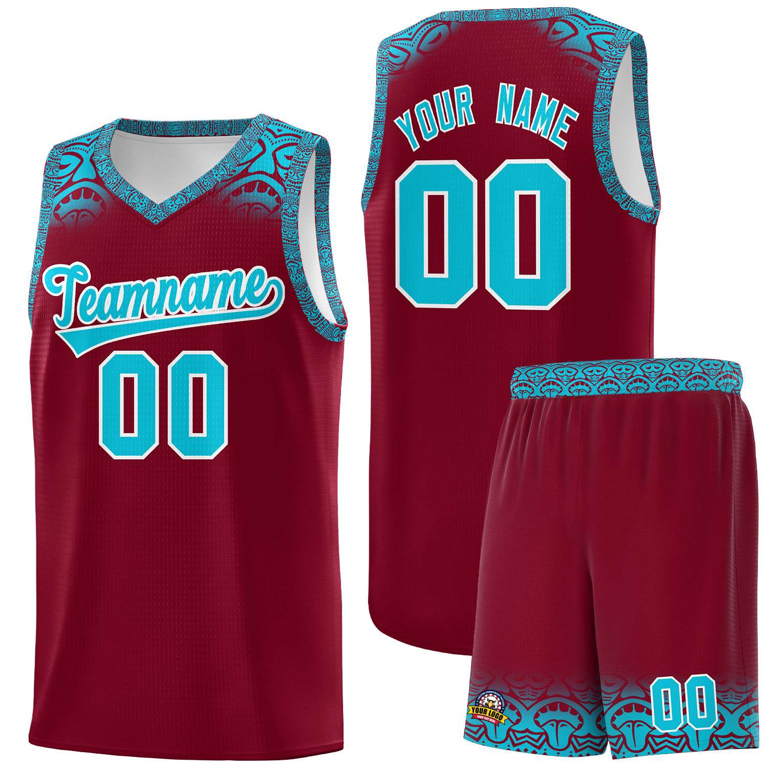 Custom Crimson Sky Blue Personalized Indians Print Sets Sports Uniform Basketball Jersey