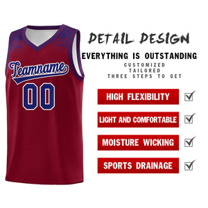 Custom Crimson Royal Personalized Indians Print Sets Sports Uniform Basketball Jersey