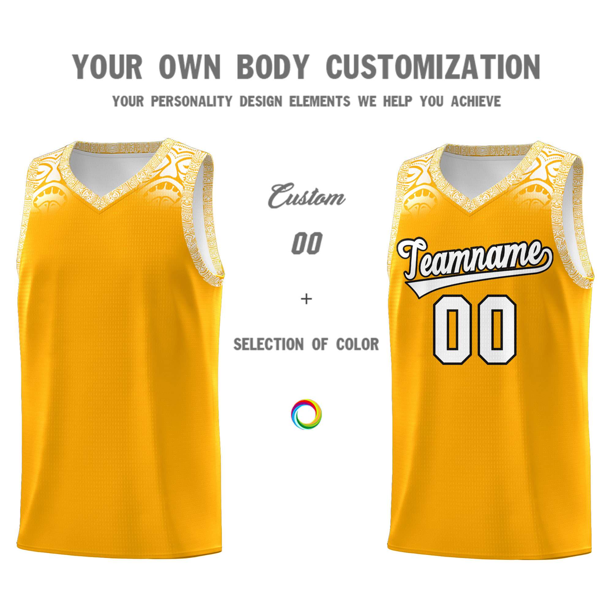 Custom Yellow White Personalized Indians Print Sets Sports Uniform Basketball Jersey