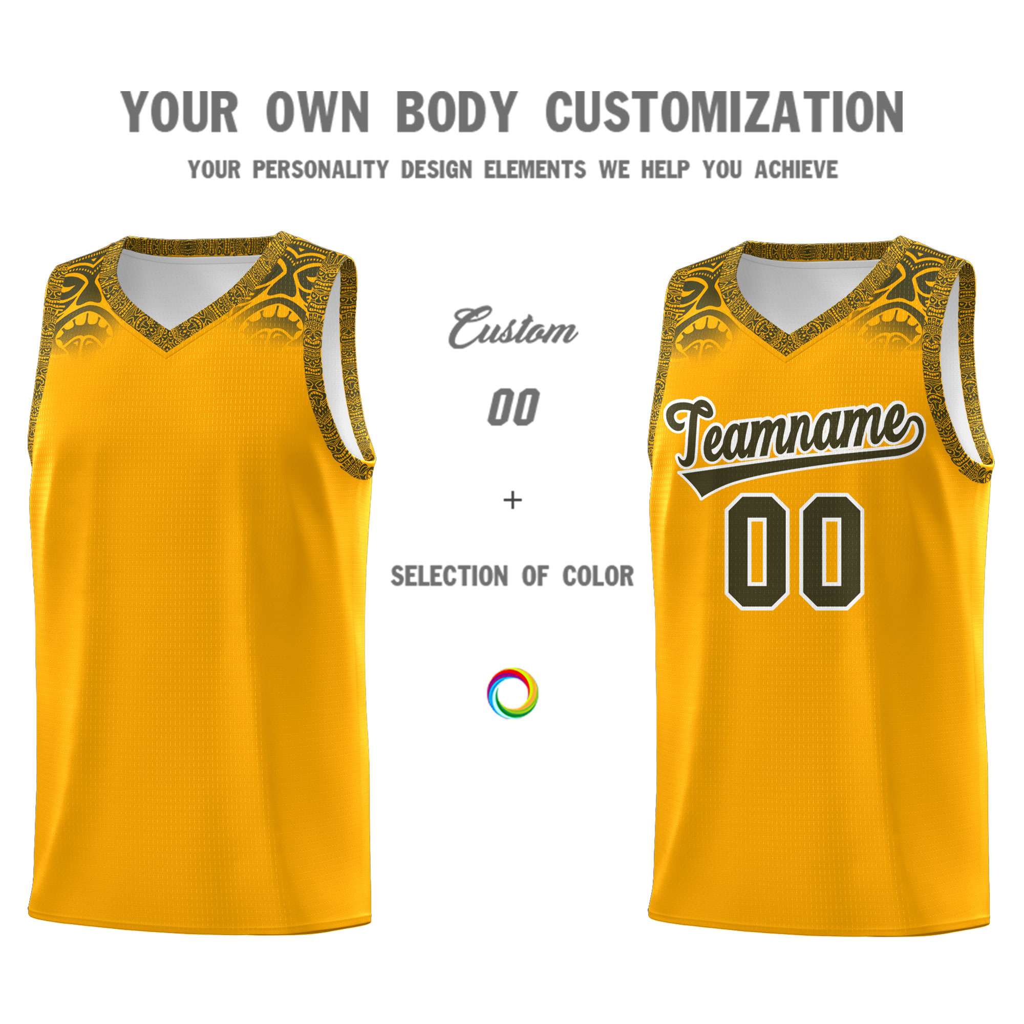 Custom Yellow Olive Personalized Indians Print Sets Sports Uniform Basketball Jersey