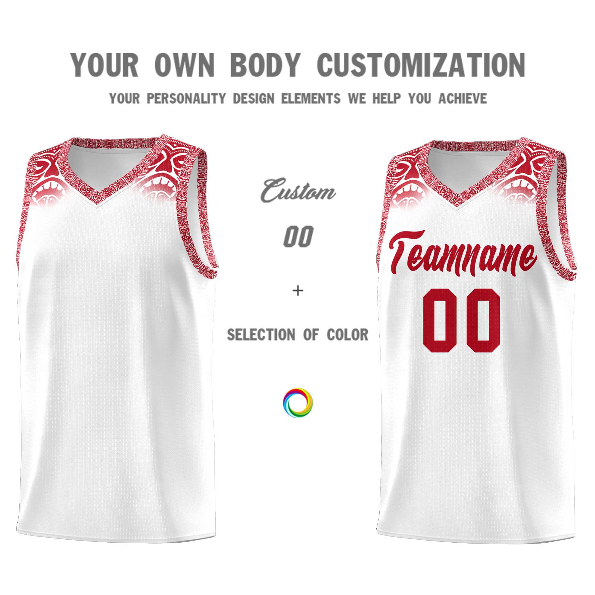 Custom White Red Personalized Indians Print Sets Sports Uniform Basketball Jersey