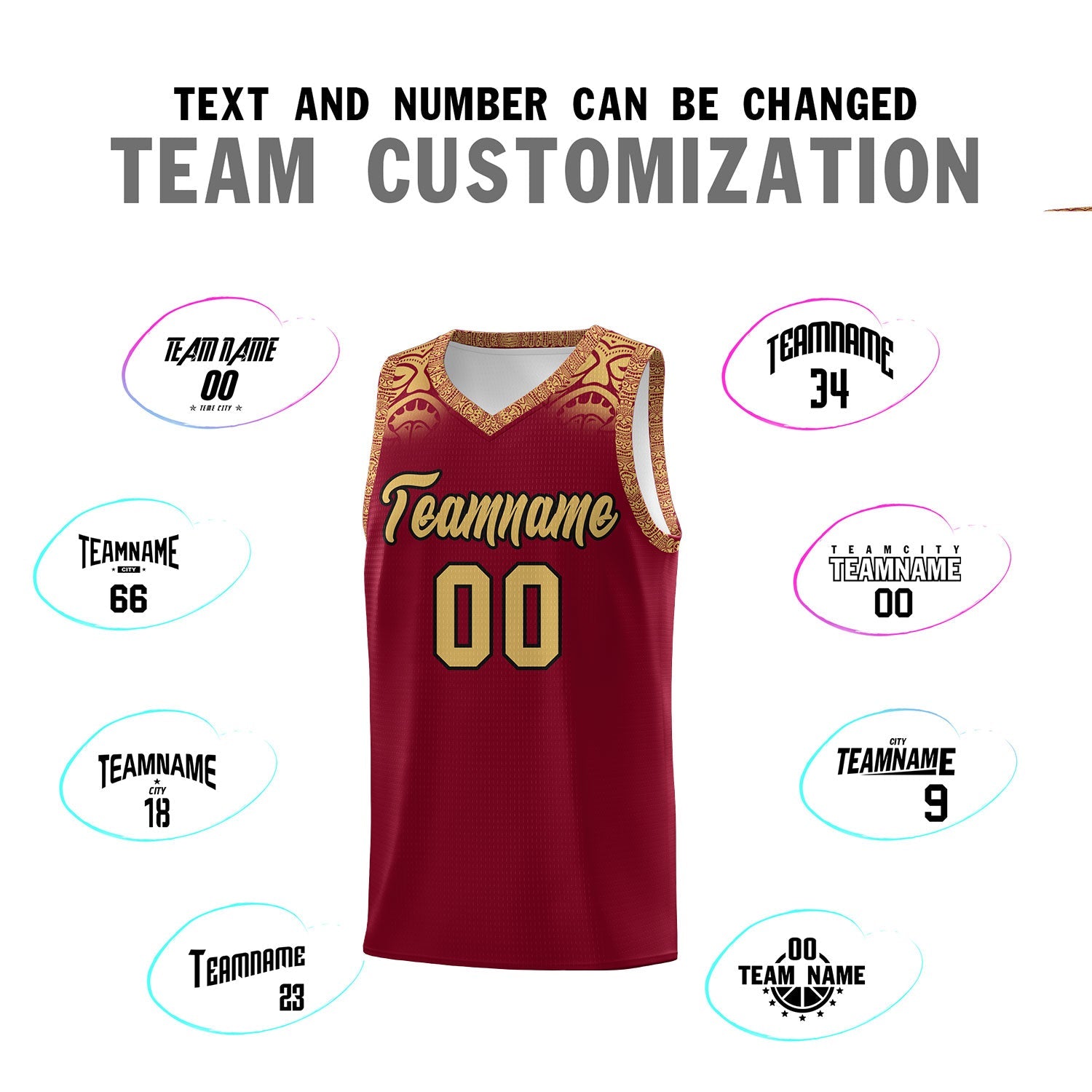 Custom Crimson Old Gold Personalized Indians Print Sets Sports Uniform Basketball Jersey