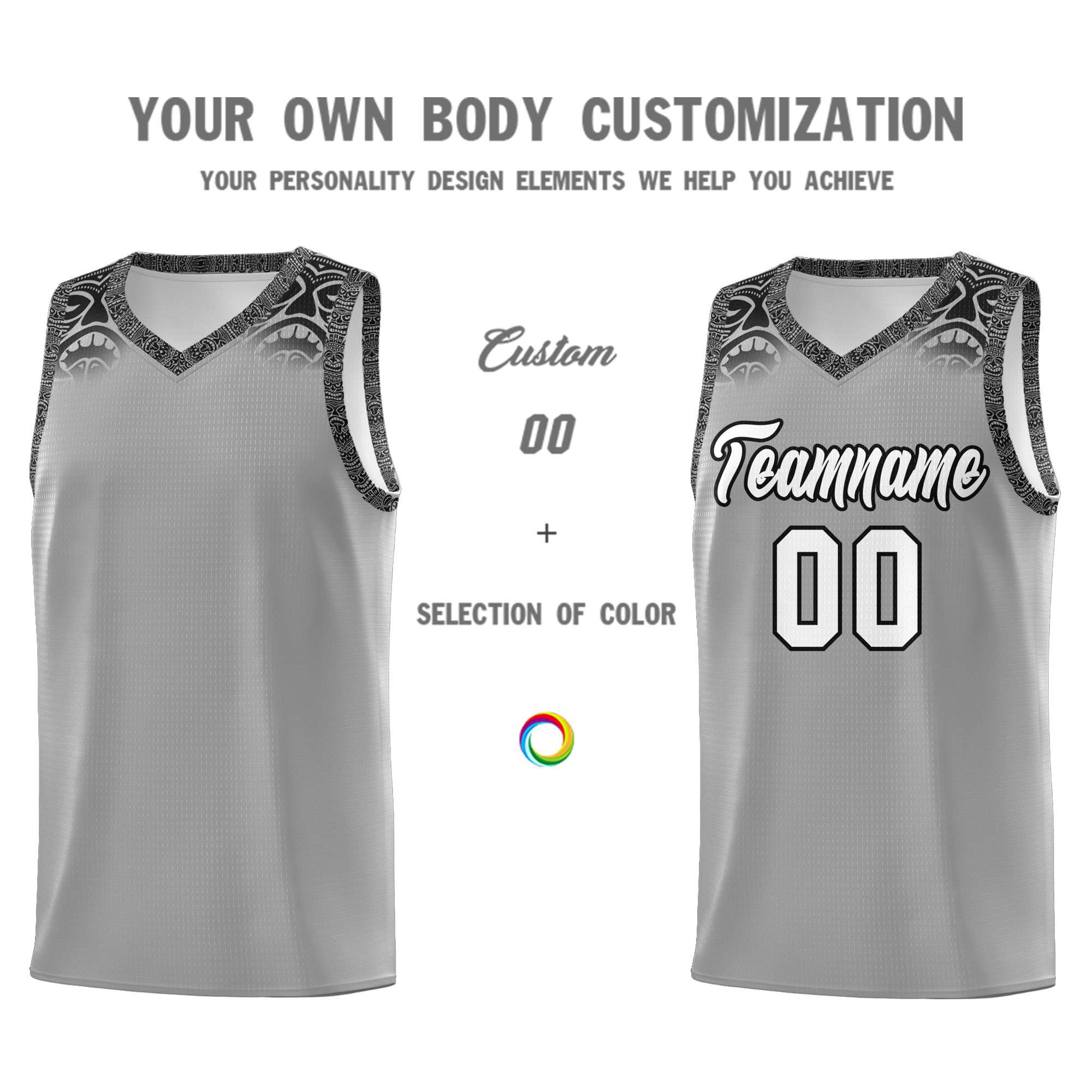 Custom Dark Gray Black Personalized Indians Print Sets Sports Uniform Basketball Jersey