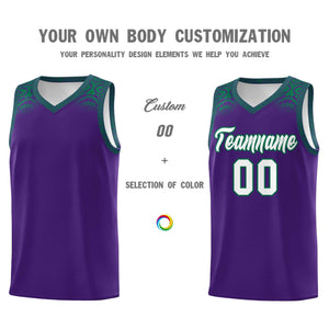 Custom Purple Kelly Green Personalized Indians Print Sets Sports Uniform Basketball Jersey