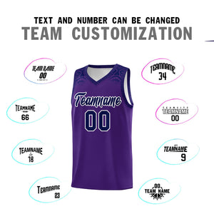 Custom Purple Royal Personalized Indians Print Sets Sports Uniform Basketball Jersey