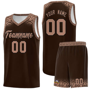 Custom Brown Teabrown Personalized Indians Print Sets Sports Uniform Basketball Jersey