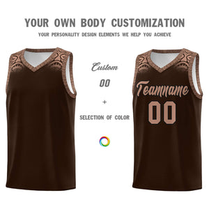 Custom Brown Teabrown Personalized Indians Print Sets Sports Uniform Basketball Jersey