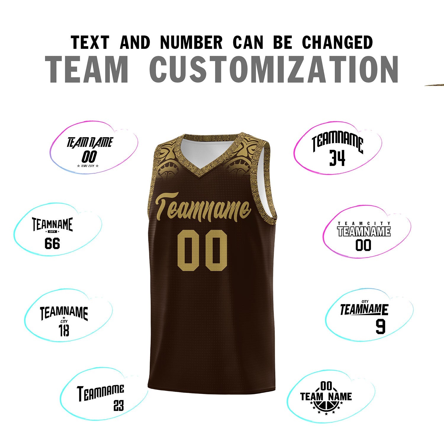 Custom Brown Desert Yellow Personalized Indians Print Sets Sports Uniform Basketball Jersey