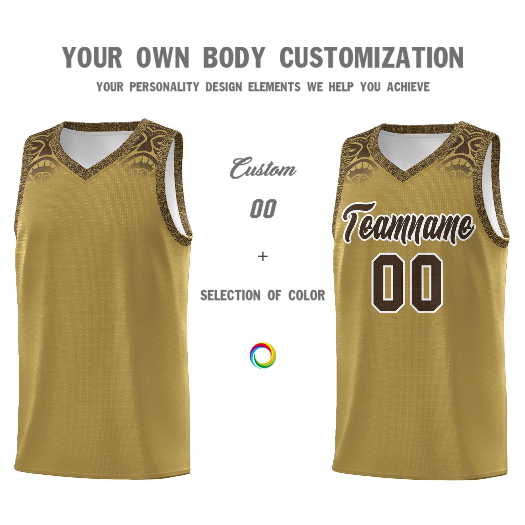 Custom Desert Yellow Brown Personalized Indians Print Sets Sports Uniform Basketball Jersey