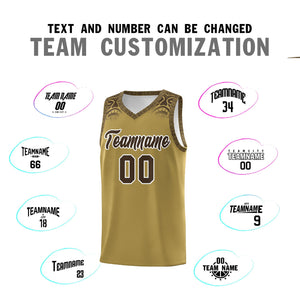 Custom Desert Yellow Brown Personalized Indians Print Sets Sports Uniform Basketball Jersey