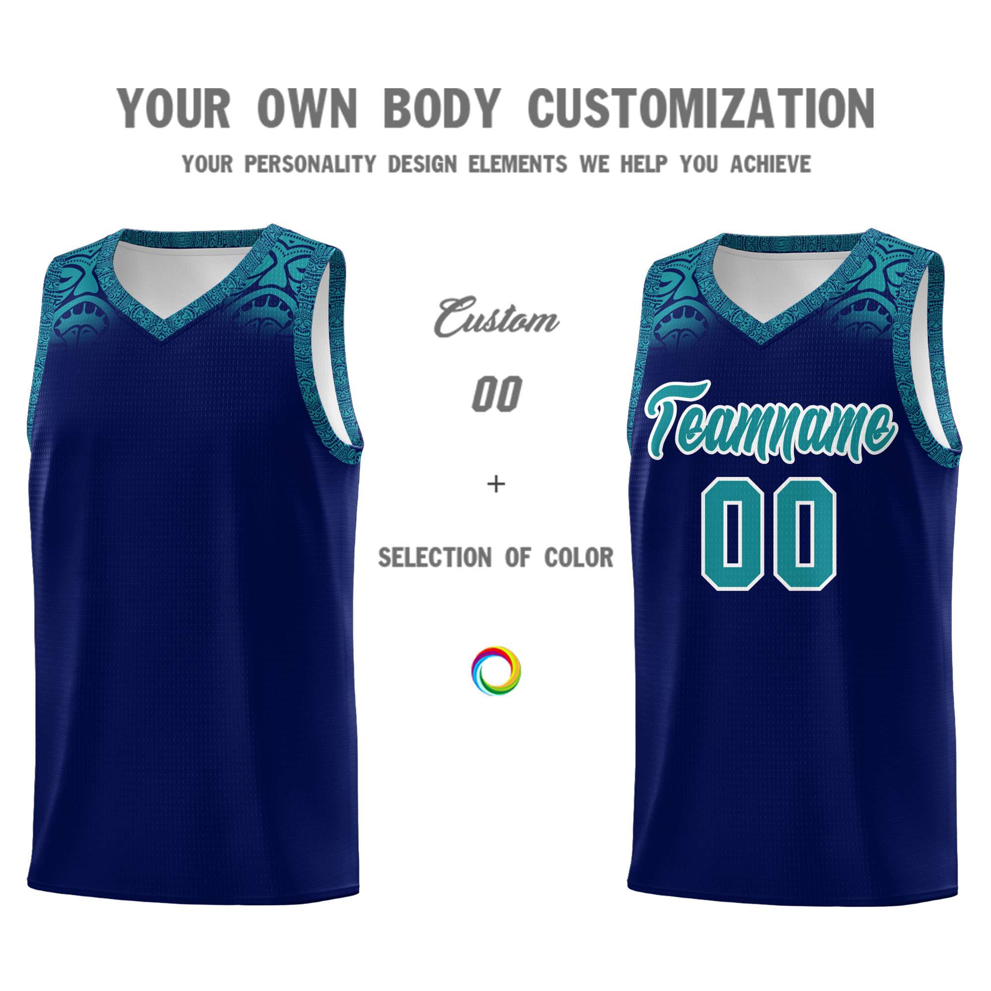 Custom Royal Aqua Personalized Indians Print Sets Sports Uniform Basketball Jersey