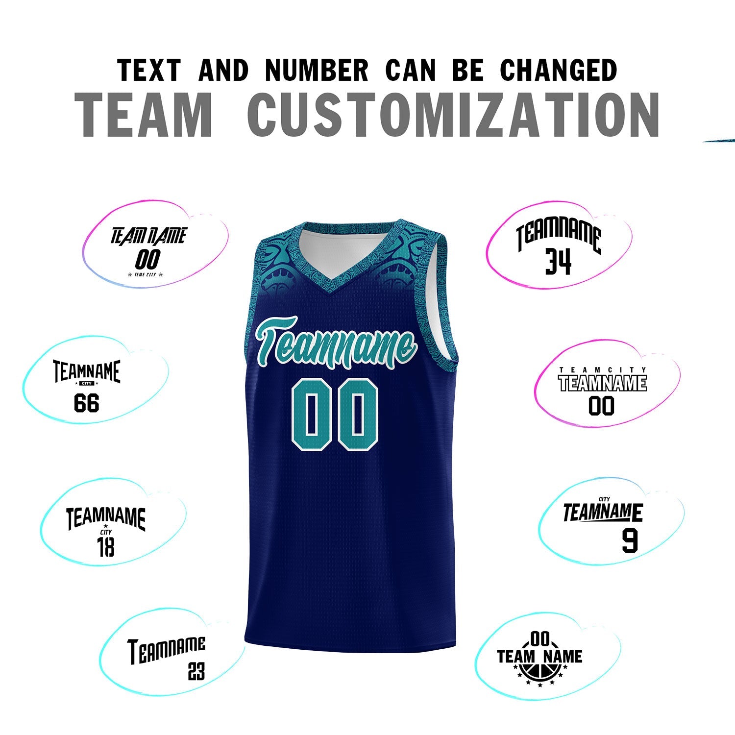 Custom Royal Aqua Personalized Indians Print Sets Sports Uniform Basketball Jersey