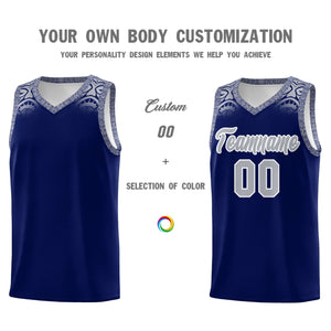 Custom Royal Gray Personalized Indians Print Sets Sports Uniform Basketball Jersey