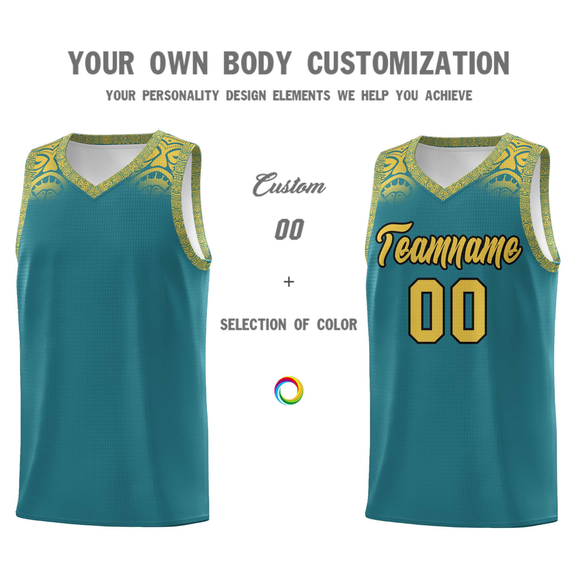 Custom Aqua Yellow Personalized Indians Print Sets Sports Uniform Basketball Jersey