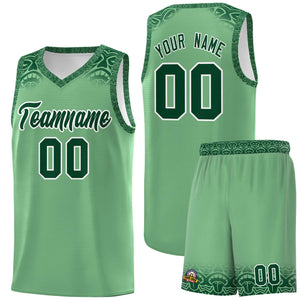 Custom Green Green Personalized Indians Print Sets Sports Uniform Basketball Jersey