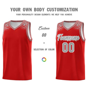 Custom Red Gray Personalized Indians Print Sets Sports Uniform Basketball Jersey