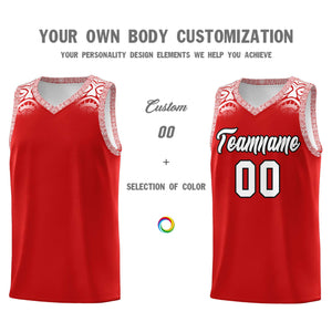 Custom Red White Personalized Indians Print Sets Sports Uniform Basketball Jersey