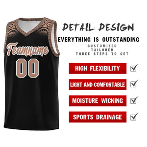 Custom Black Teabrown Personalized Indians Print Sets Sports Uniform Basketball Jersey