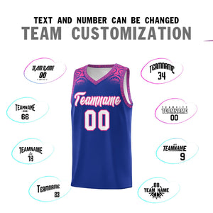 Custom Royal Pink Personalized Indians Print Sets Sports Uniform Basketball Jersey