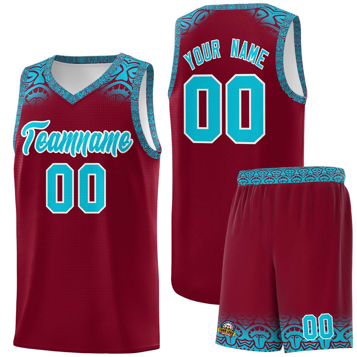 Custom Crimson Sky Blue Personalized Indians Print Sets Sports Uniform Basketball Jersey