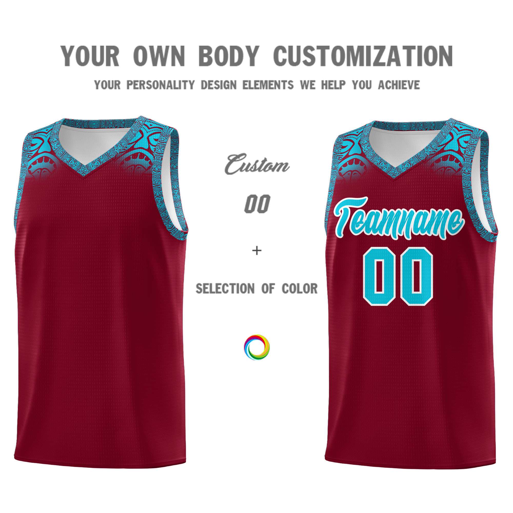 Custom Crimson Sky Blue Personalized Indians Print Sets Sports Uniform Basketball Jersey