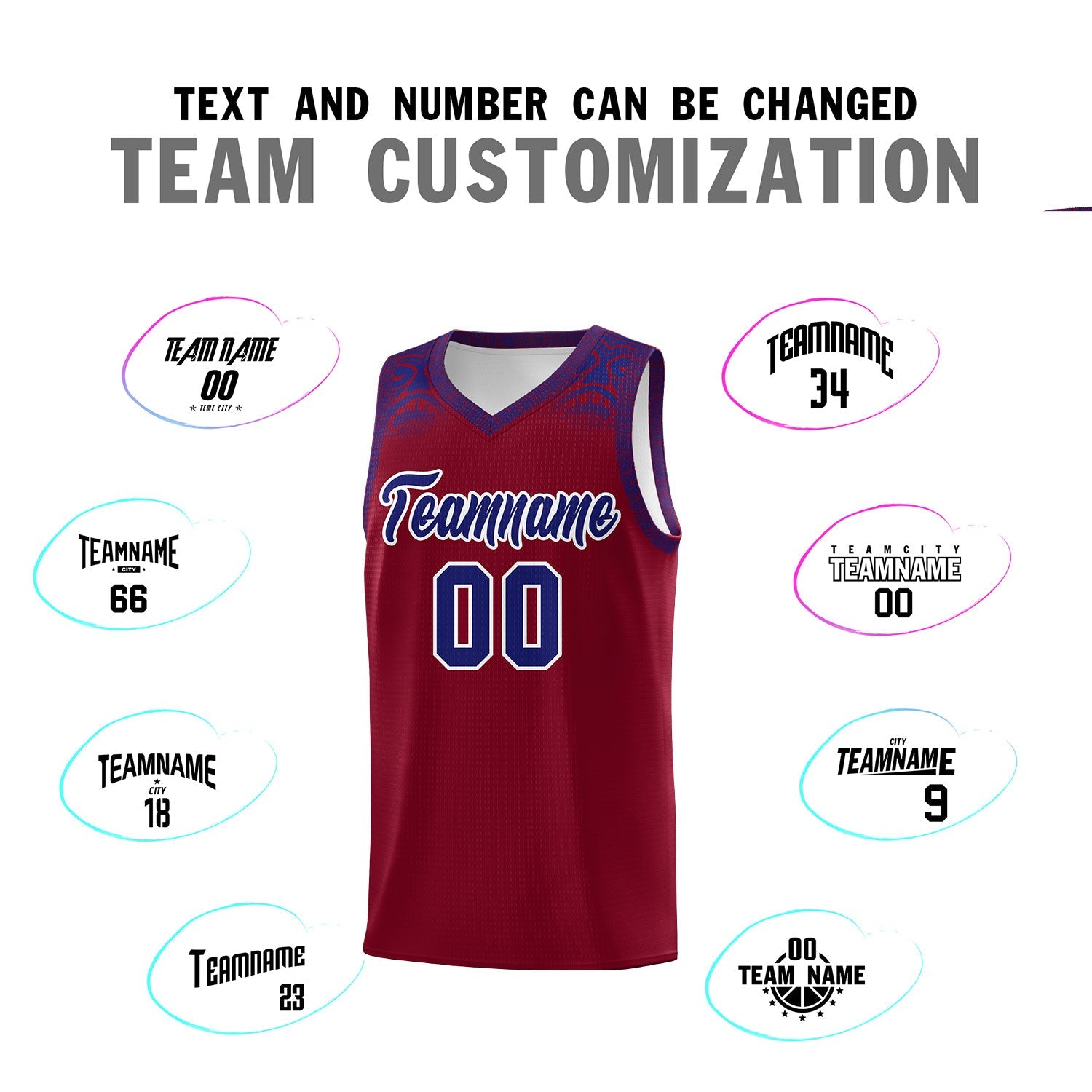 Custom Crimson Royal Personalized Indians Print Sets Sports Uniform Basketball Jersey