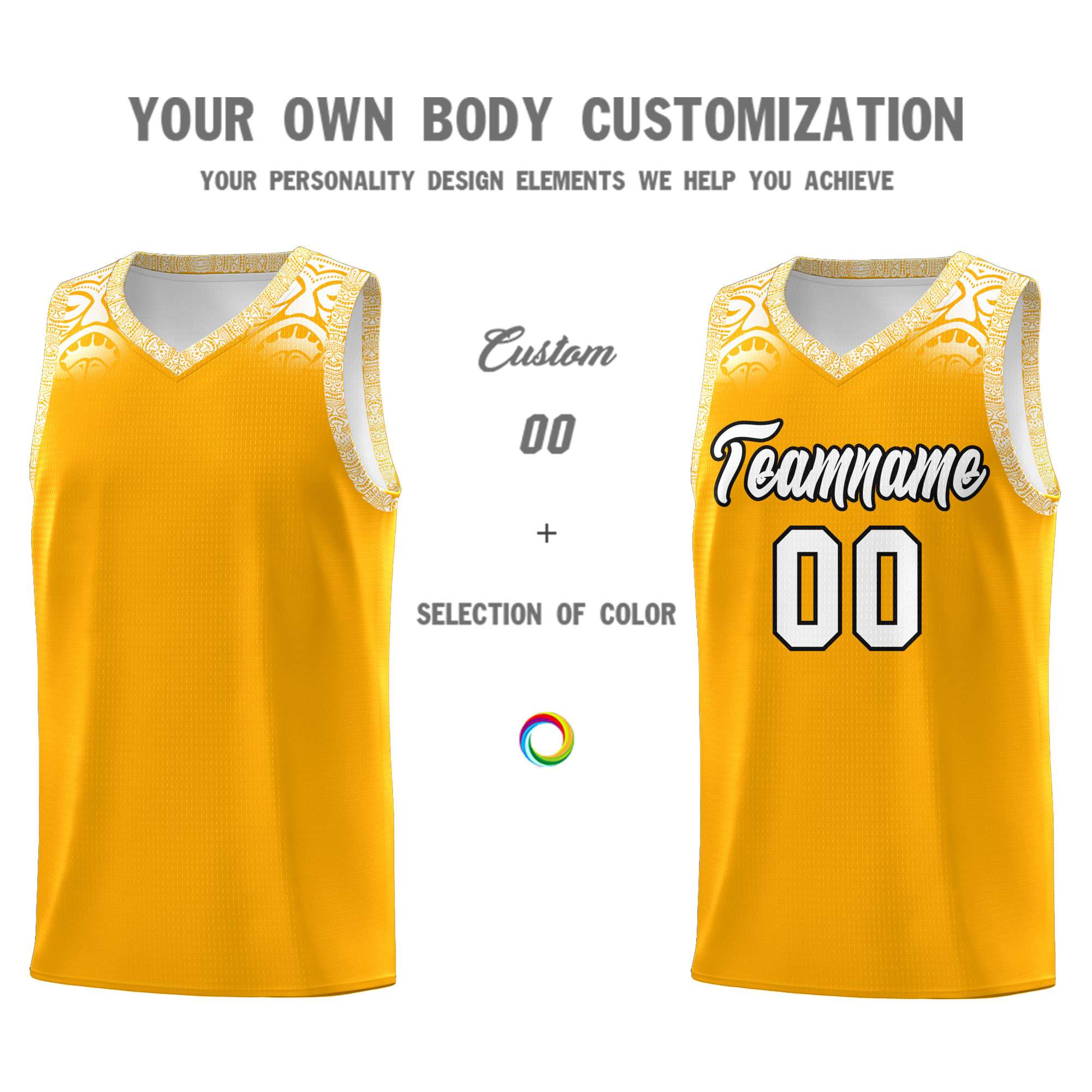 Custom Yellow White Personalized Indians Print Sets Sports Uniform Basketball Jersey