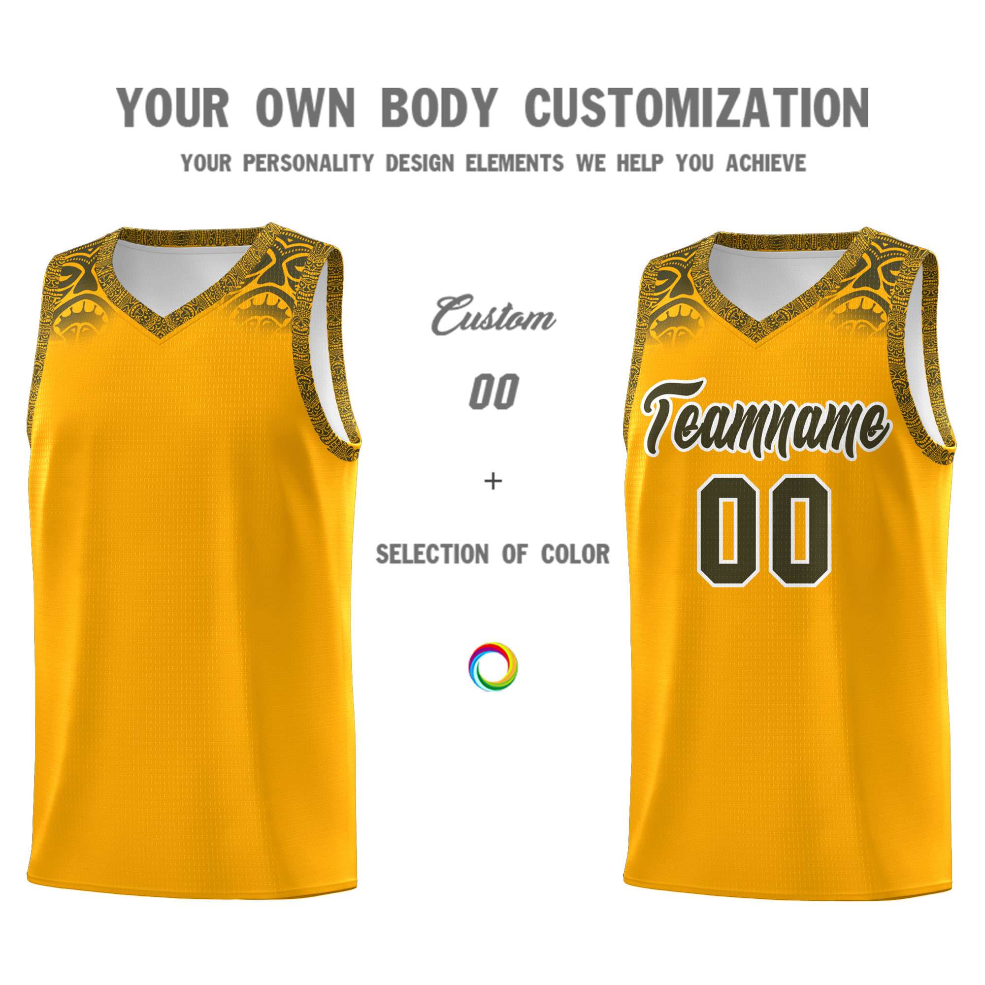 Custom Yellow Olive Personalized Indians Print Sets Sports Uniform Basketball Jersey