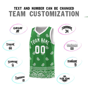 Custom Teal White Personalized Cashew Pattern Sports Uniform Basketball Jersey