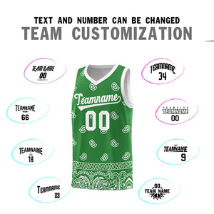 Custom Teal White Personalized Cashew Pattern Sports Uniform Basketball Jersey