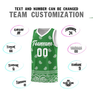 Custom Teal White Personalized Cashew Pattern Sports Uniform Basketball Jersey