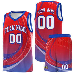 Custom Red Royal Personalized Galaxy Graffiti Pattern Sports Uniform Basketball Jersey