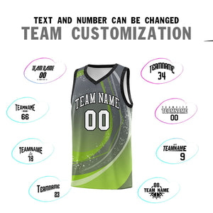 Custom Dark Gray Neon Green Personalized Galaxy Graffiti Pattern Sports Uniform Basketball Jersey