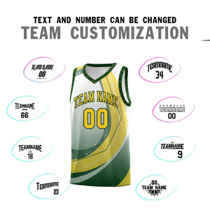 Custom White Green Personalized Galaxy Graffiti Pattern Sports Uniform Basketball Jersey