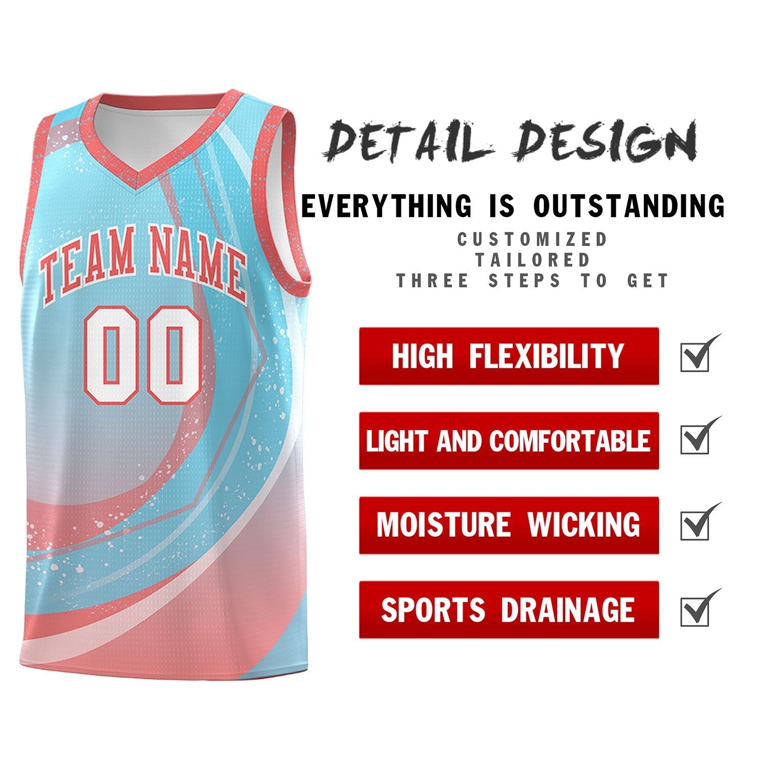 Custom Sky Blue Light Pink Personalized Galaxy Graffiti Pattern Sports Uniform Basketball Jersey