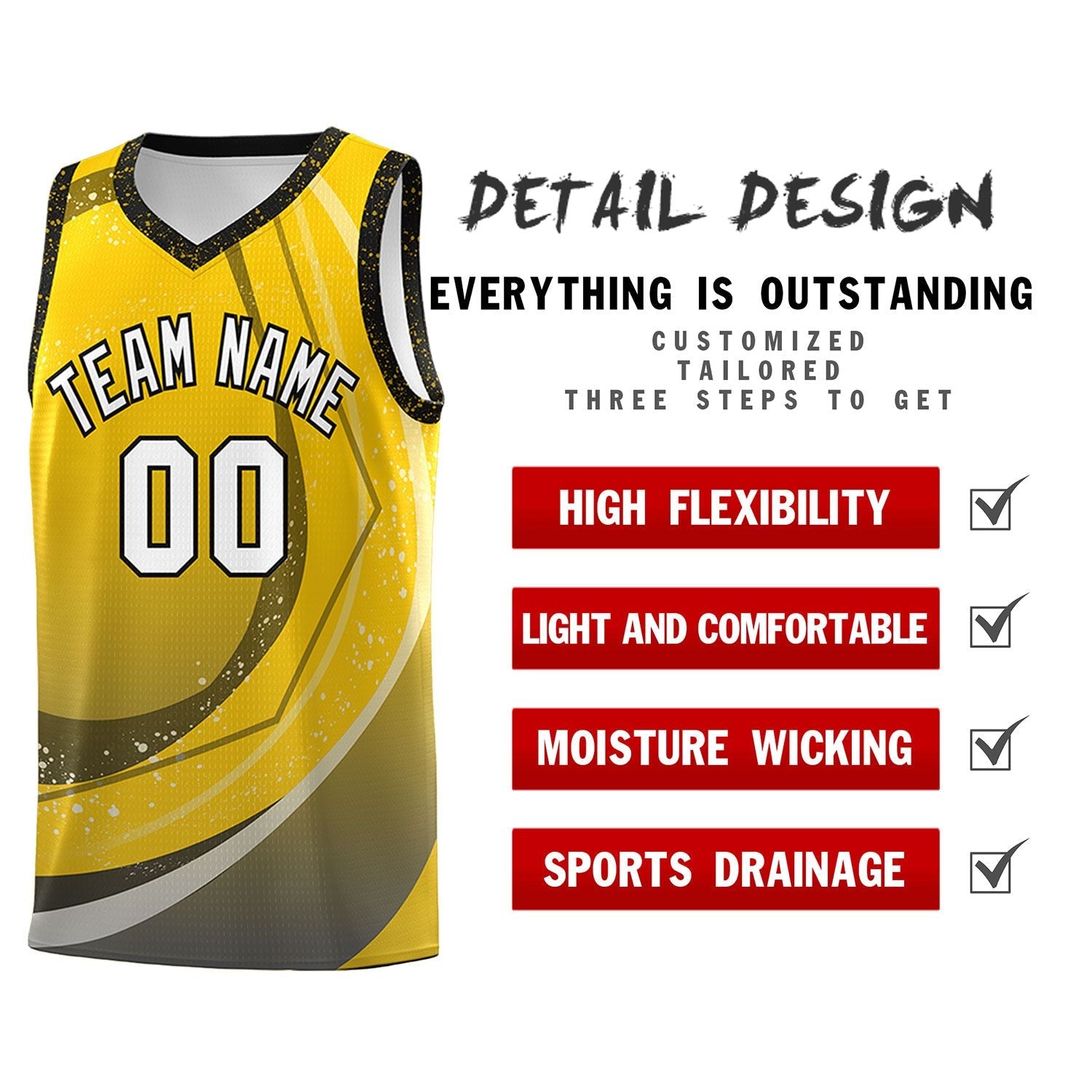 Custom Gold Black Personalized Galaxy Graffiti Pattern Sports Uniform Basketball Jersey