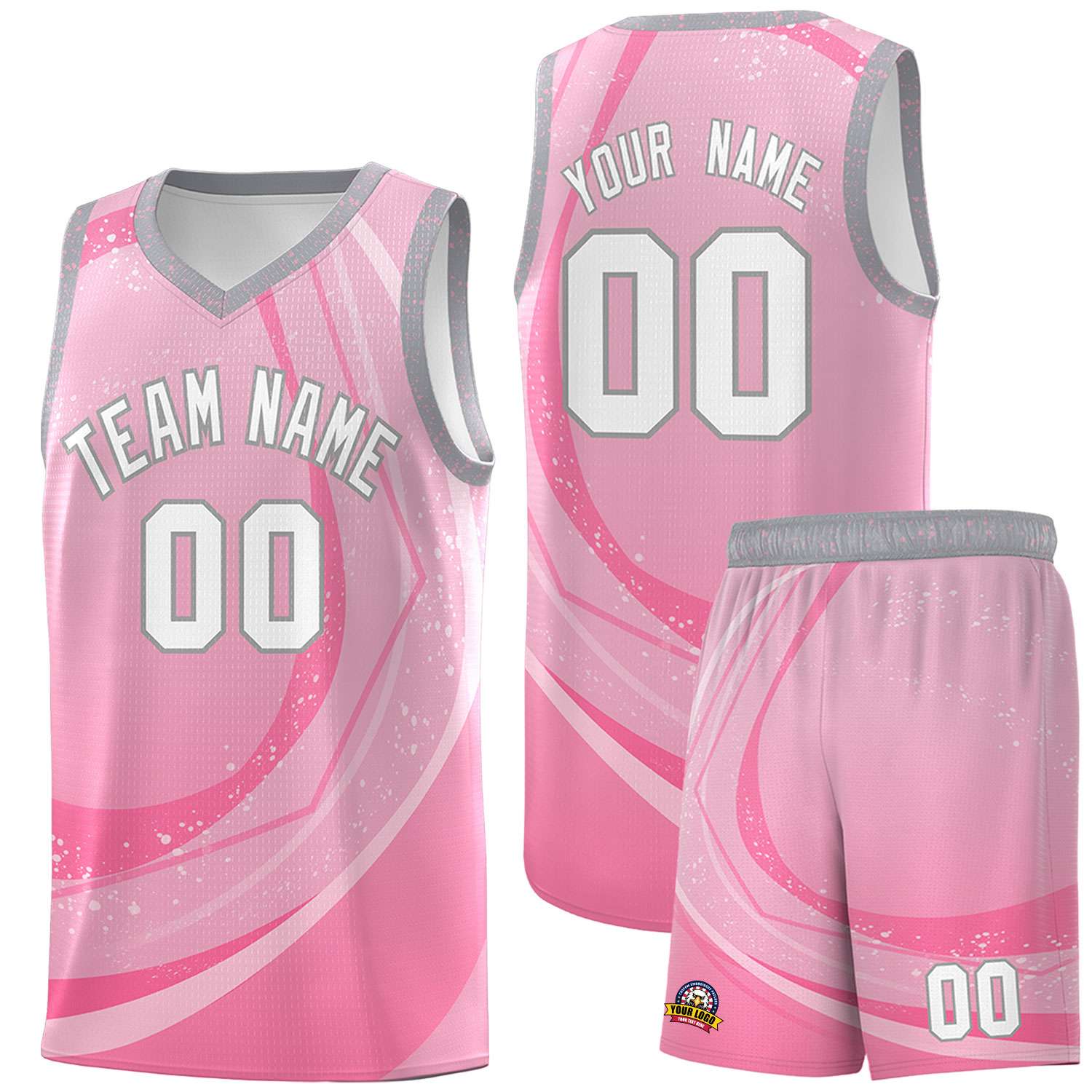 Custom Light Pink Pink Personalized Galaxy Graffiti Pattern Sports Uniform Basketball Jersey