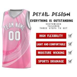 Custom Light Pink Pink Personalized Galaxy Graffiti Pattern Sports Uniform Basketball Jersey