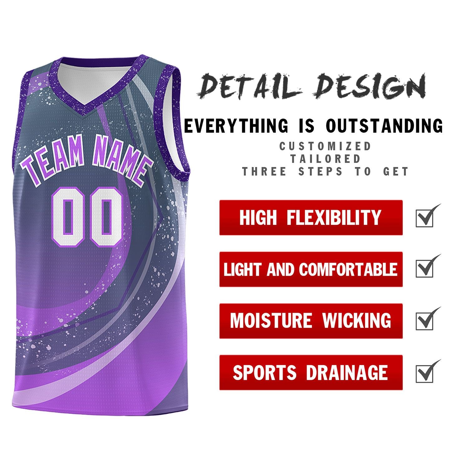 Custom Dark Gray Purple Personalized Galaxy Graffiti Pattern Sports Uniform Basketball Jersey