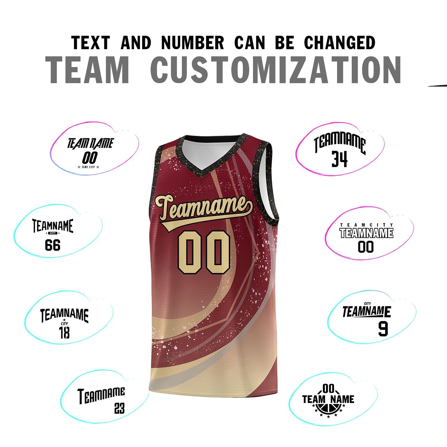 Custom Crimson Khaki Personalized Galaxy Graffiti Pattern Sports Uniform Basketball Jersey