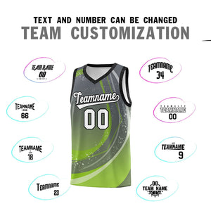 Custom Dark Gray Neon Green Personalized Galaxy Graffiti Pattern Sports Uniform Basketball Jersey