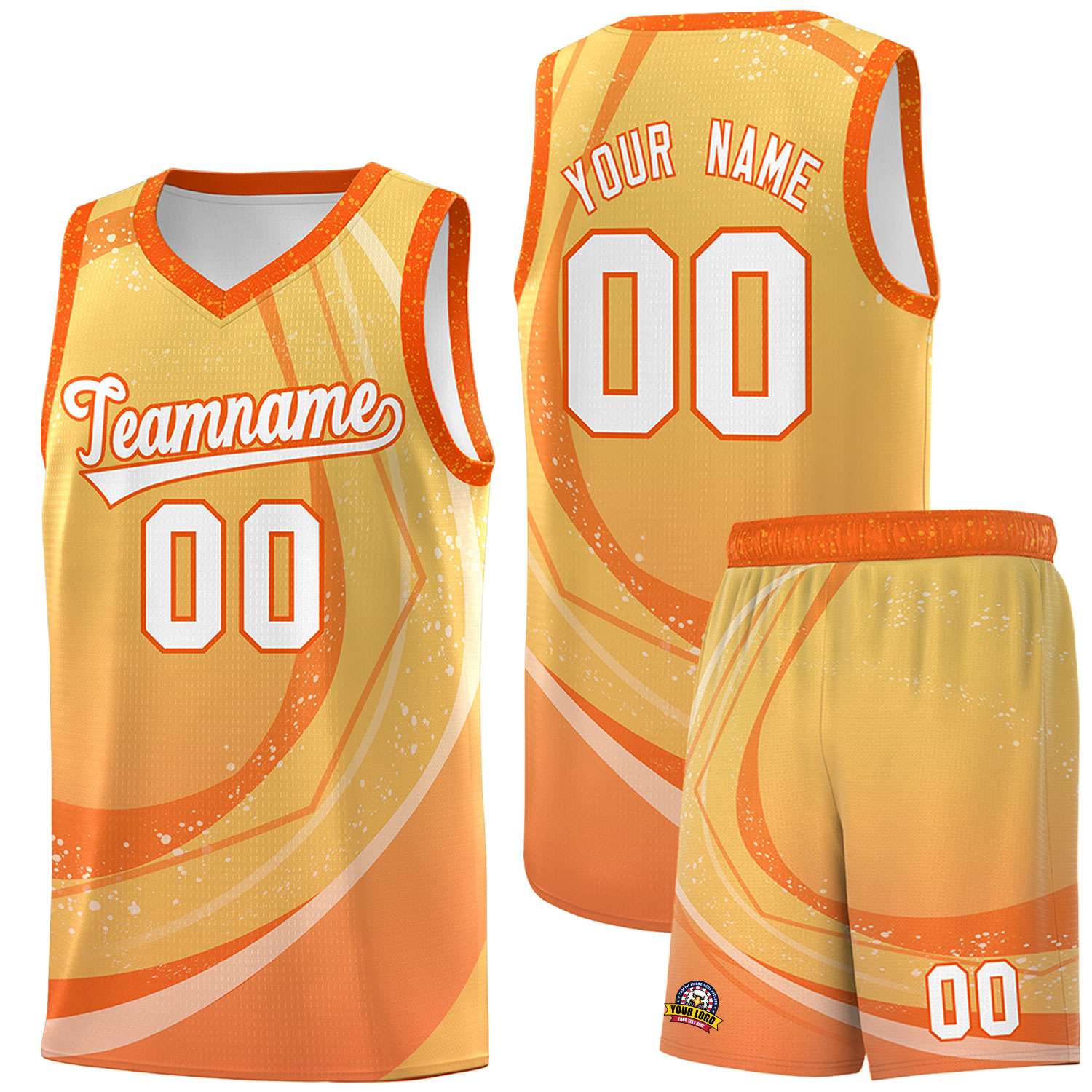 Custom Light Orange Orange Personalized Galaxy Graffiti Pattern Sports Uniform Basketball Jersey