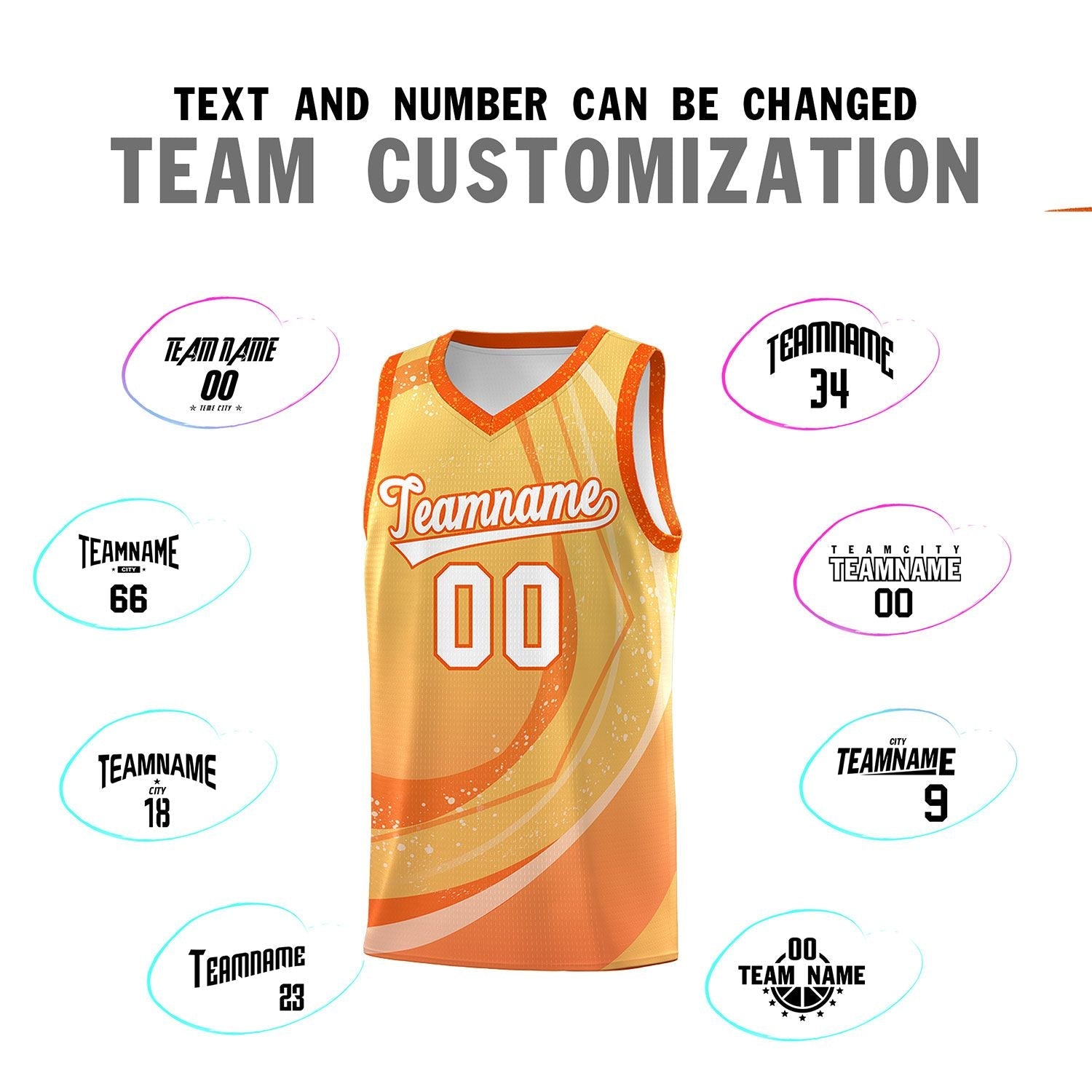 Custom Light Orange Orange Personalized Galaxy Graffiti Pattern Sports Uniform Basketball Jersey