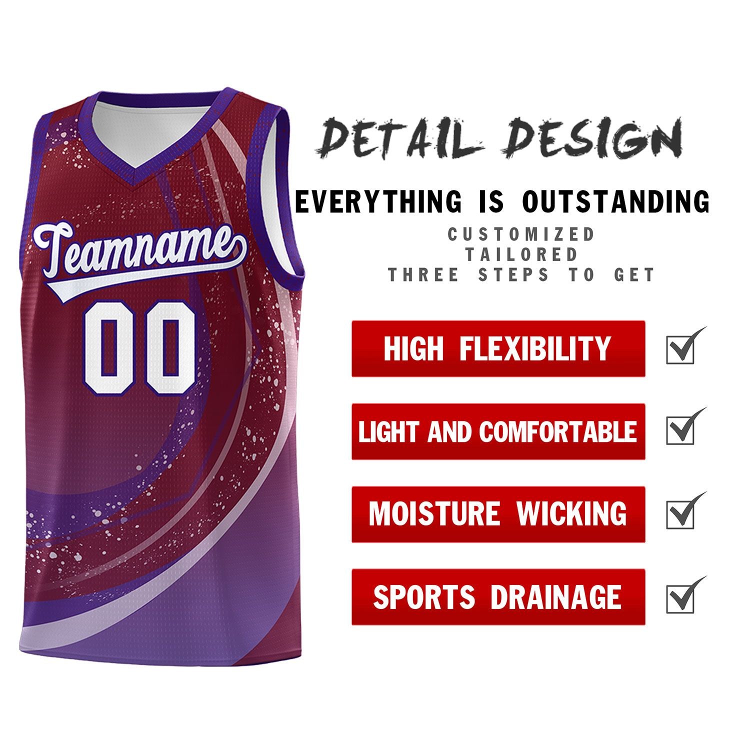 Custom Crimson Purple Personalized Galaxy Graffiti Pattern Sports Uniform Basketball Jersey