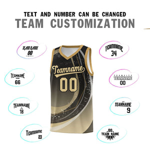 Custom Black Khaki Personalized Galaxy Graffiti Pattern Sports Uniform Basketball Jersey