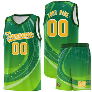 Custom Kelly Green Neon Green Personalized Galaxy Graffiti Pattern Sports Uniform Basketball Jersey